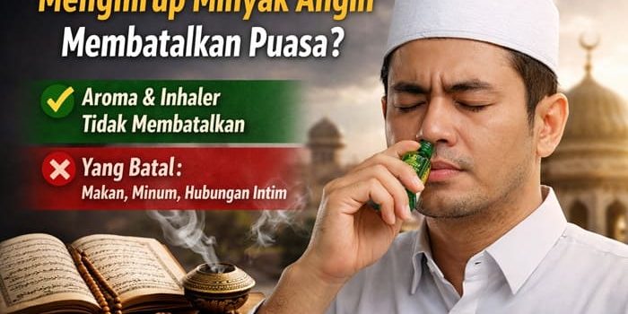 Foto: Ilustrasi menghirup minyak angin saat puasa. (ist)